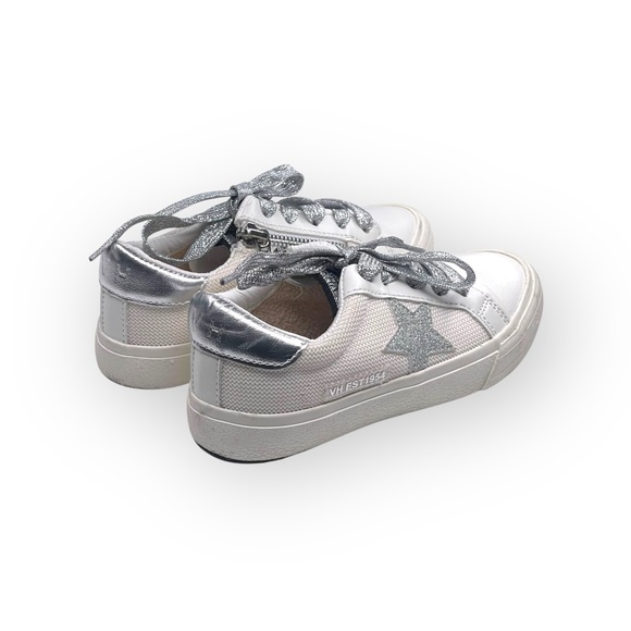 Vintage Havana 𖤐 Gita Star Sneakers 𖤐 Vegan Leather Silver Metallic Glitter 𖤐 12 - Picture 3 of 16